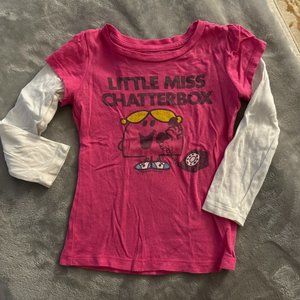EUC Baby Gap Little Miss Chatterbox Faux Layered T-Shirt Toddler Fashion Sz 2T